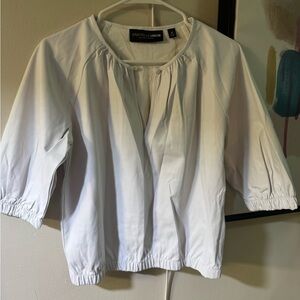 New York & Company faux leather white Blouse